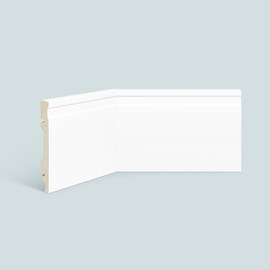 Rodapé de poliestireno EspaçoFloor frisado branco 15cm x 15mm x 2,20m