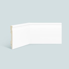 Rodapé de poliestireno frisado EspaçoFloor branco 15 cm barra 2,2 m