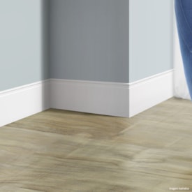 Rodapé de poliestireno frisado EspaçoFloor branco 20 cm barra 2,2 m 2
