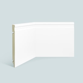 Rodapé de poliestireno frisado EspaçoFloor branco 20 cm barra 2,2 m
