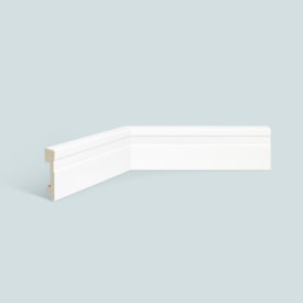 Rodapé de poliestireno frisado EspaçoFloor branco 7 cm barra 2,2 m