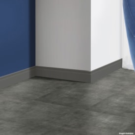 Rodapé de poliestireno frisado EspaçoFloor colors cinza 10 cm barra 2,2 m 2
