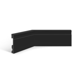 Rodapé de poliestireno frisado EspaçoFloor colors preto 10 cm barra 2,2 m