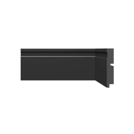 Rodapé de poliestireno frisado Santa Luzia Black 3457 preto 10 cm barra 2,4 m