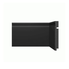 Rodapé de poliestireno frisado Santa Luzia Black 3480 preto 15 cm barra 2,4 m