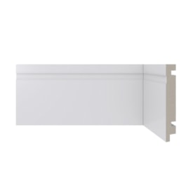 Rodapé de poliestireno frisado Santa Luzia Moderna 457 branco 10 cm barra 2,4 m