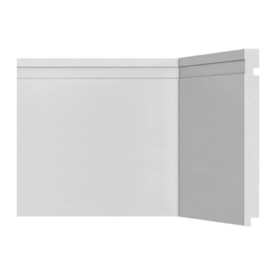 Rodapé de poliestireno frisado Santa Luzia Moderna 505 branco 20 cm barra 2,4 m