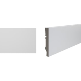 Rodapé de poliestireno liso Durafloor Maxx M-02 branco 10 cm barra 2,1 m
