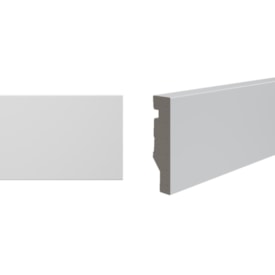 Rodapé de poliestireno liso Durafloor Maxx M-02 branco 7 cm barra 2,1 m