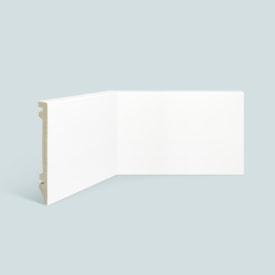 Rodapé de poliestireno liso EspaçoFloor branco 15 cm barra 2,2 m