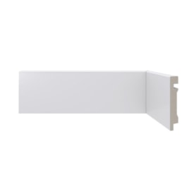 Rodapé de poliestireno liso Santa Luzia Moderna 451 branco 7 cm barra 2,4 m