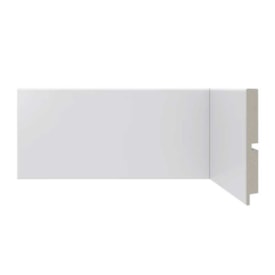 Rodapé de poliestireno liso Santa Luzia Moderna 454 branco 10 cm barra 2,4 m
