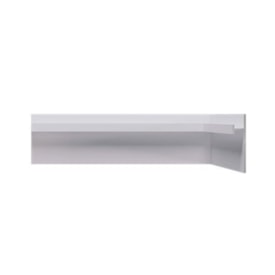 Rodapé invertido Alumínio EspaçoFloor branco 3 cm barra 3 m