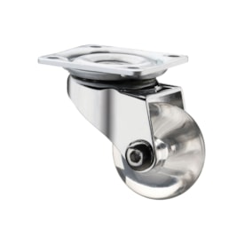 Rodízio de silicone com freio EspaçoFix transparente 35 mm
