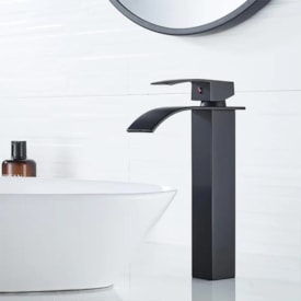 Torneira Banheiro bica alta EspaçoKB Ke-7124-B monocomando preto 2