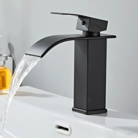 Torneira Banheiro bica baixa EspaçoKB Ke-7123-B monocomando preto 2