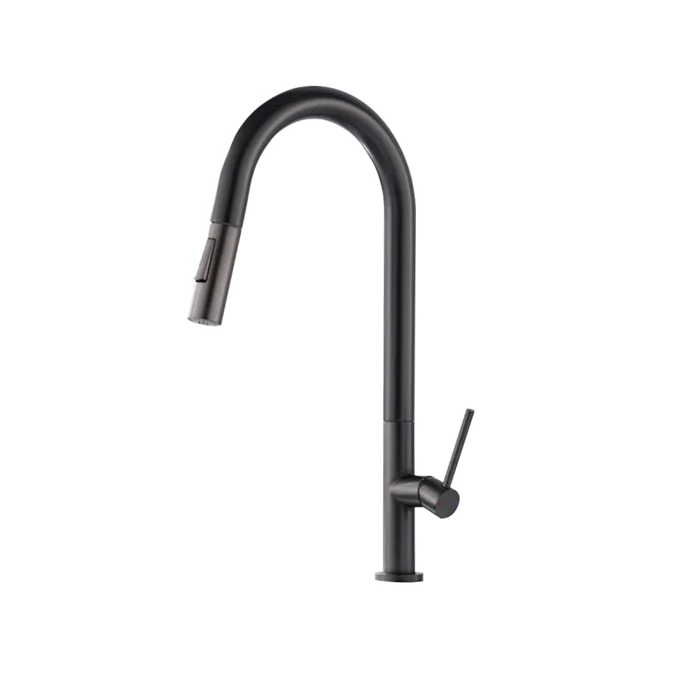 Torneira Cozinha bica alta EspaçoKB Ke-6882-Gb monocomando cinza escovado