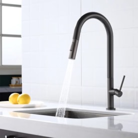 Torneira gourmet bica alta monocomando EspaçoKB KE-6882-GB cinza escovado 2