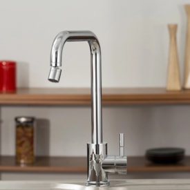 Torneira gourmet monocomando EspaçoKB 46 níquel escovado 2